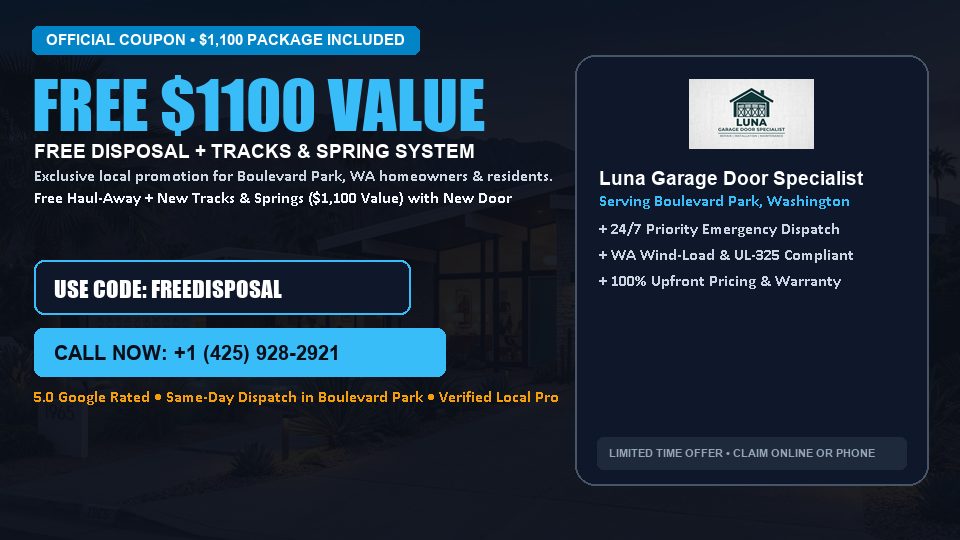 Luna Garage Door Specialist FREE Haul-Away & Heavy-Duty Tracks with New Door